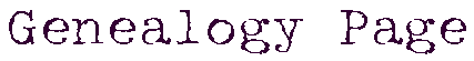 Genealogy Page